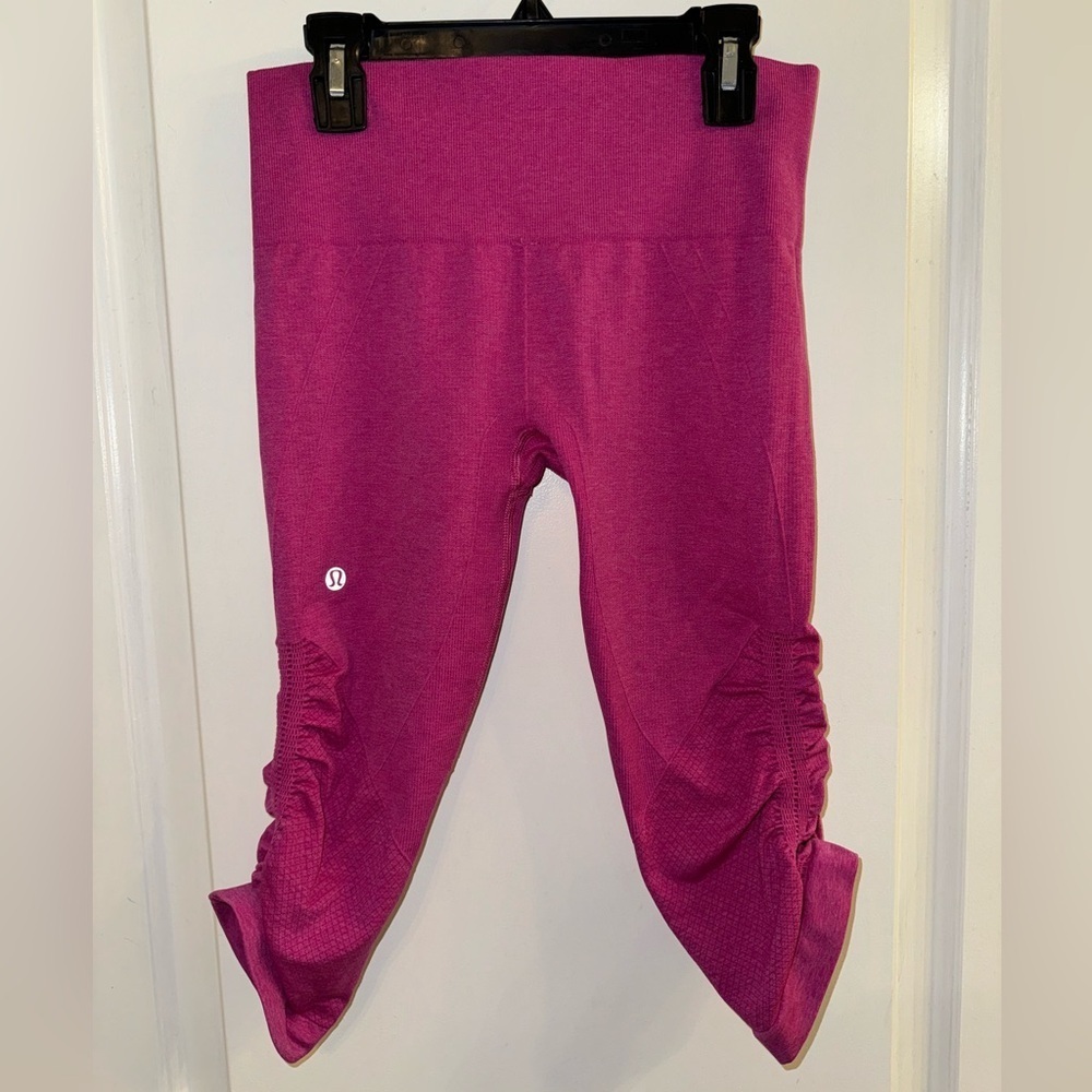 Lululemon In The Flow Crop II Heathered Raspberry - Picture 3 of 12